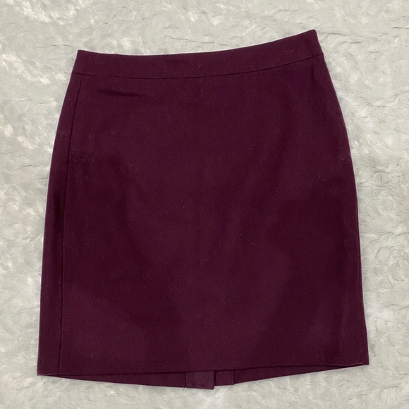 J. Crew Pencil Skirt Wool Burgundy Maroon Size 0P - Picture 8 of 10